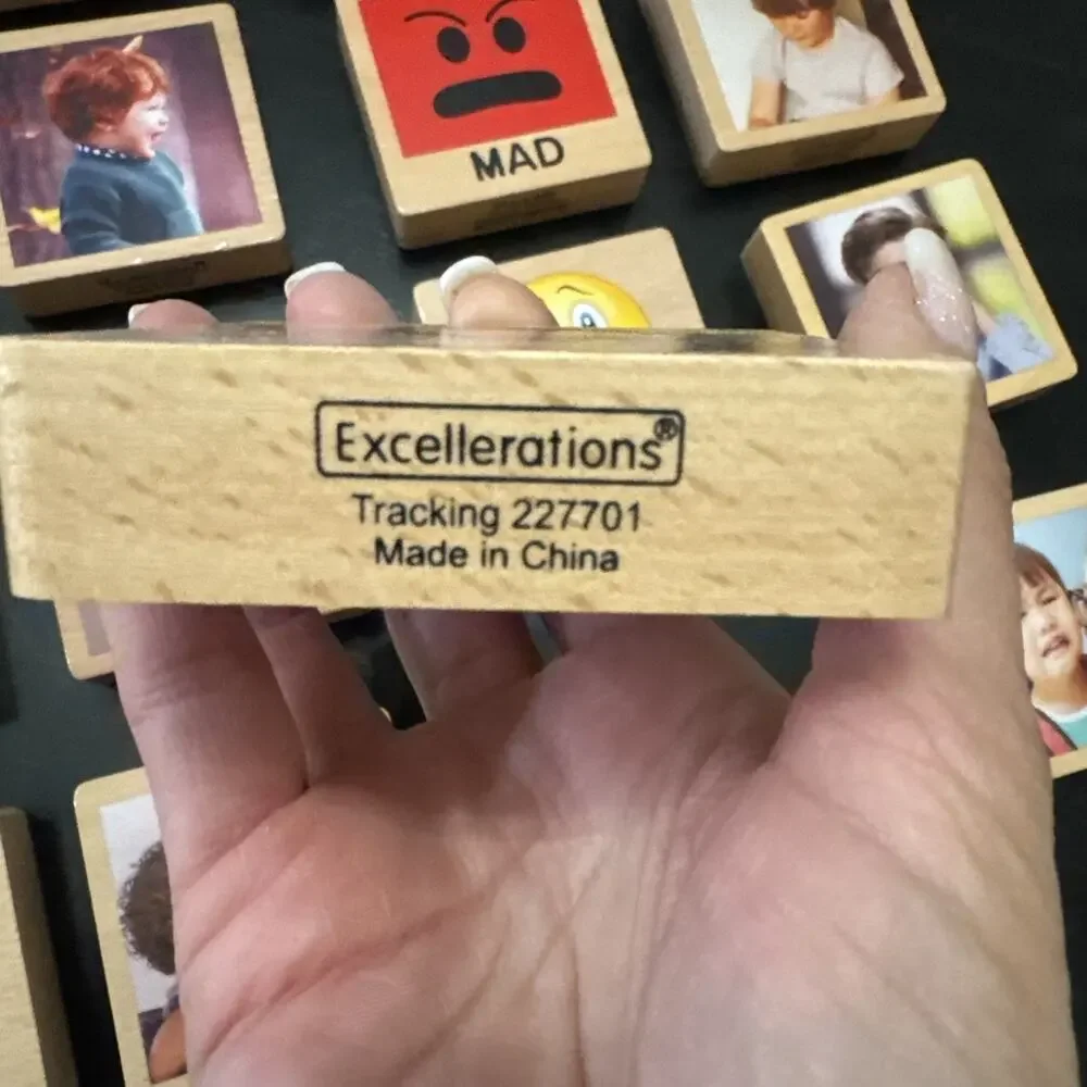 Excellerations Learning Emotions Blocks Set Of 16 Happy Sad Mad Scared 3 X3 In